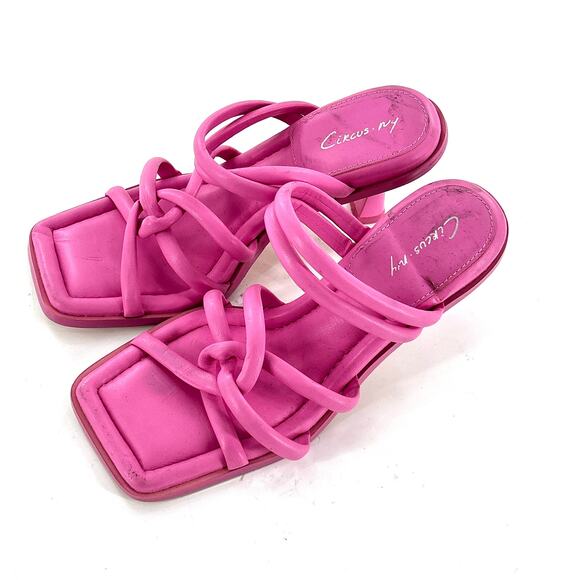 Circus By Sam Edelman Savanna Sandal 7.5 Pink Heels Mules Slip On Resort Cruise - Picture 5 of 6